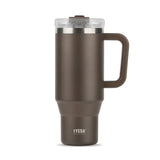 TYESO® Mega-Capacity Sill-Proof Stainless Steel Tumbler with Straw & Cleaning Brush (1200ml) (TS-8868)