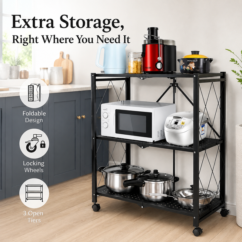 Foldable Kitchen Trolley