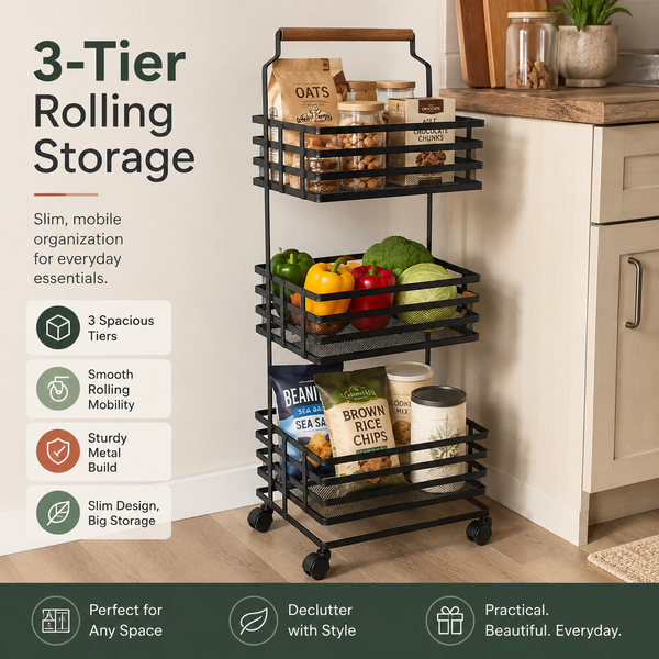 TrioStack Metal Rolling Cart by Matrix