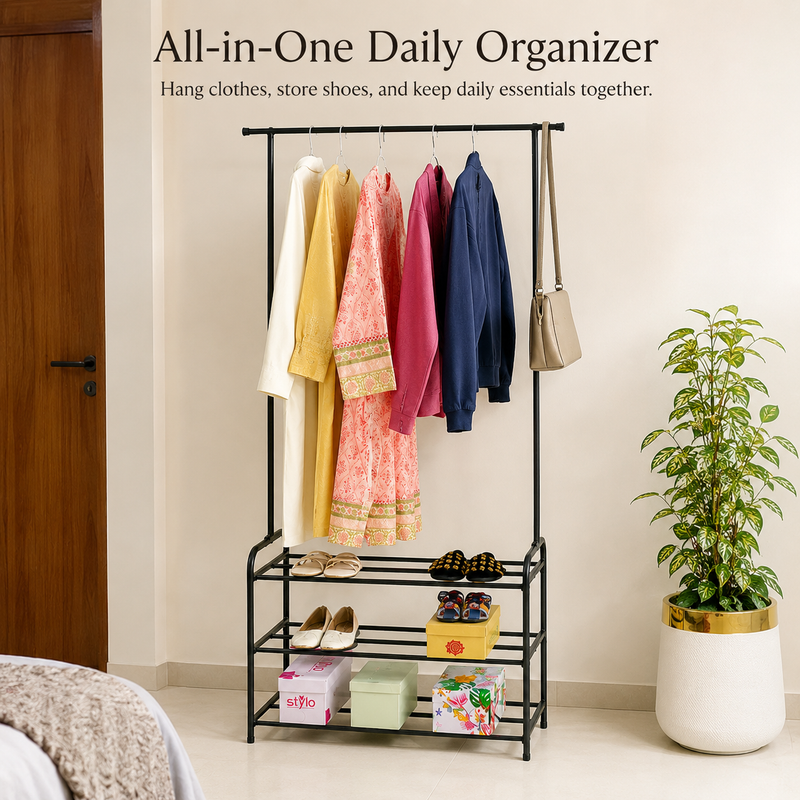 Metal Clothes & Shoes Organizer by Matrix