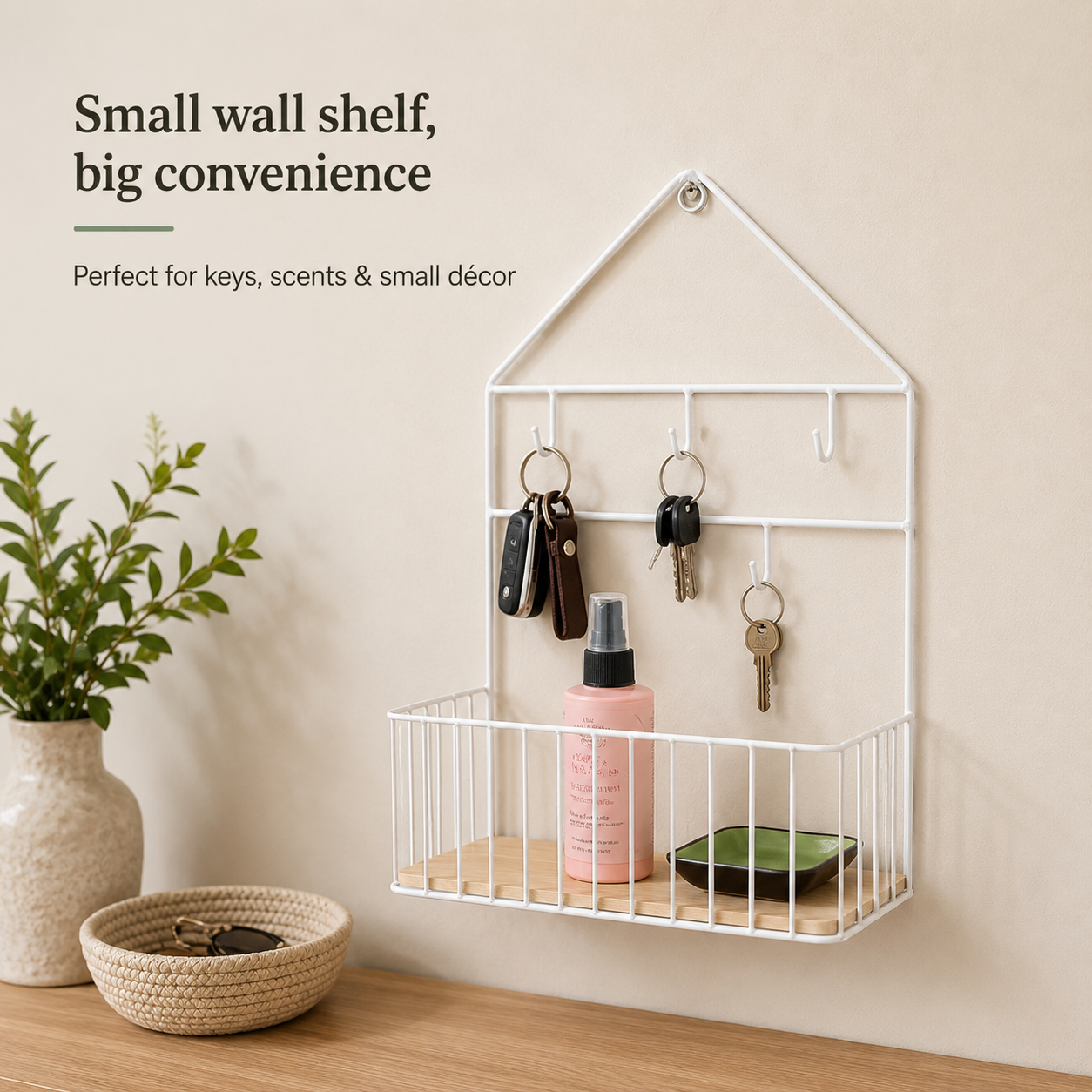 Creative Wall Mounted Shelf - Hooks