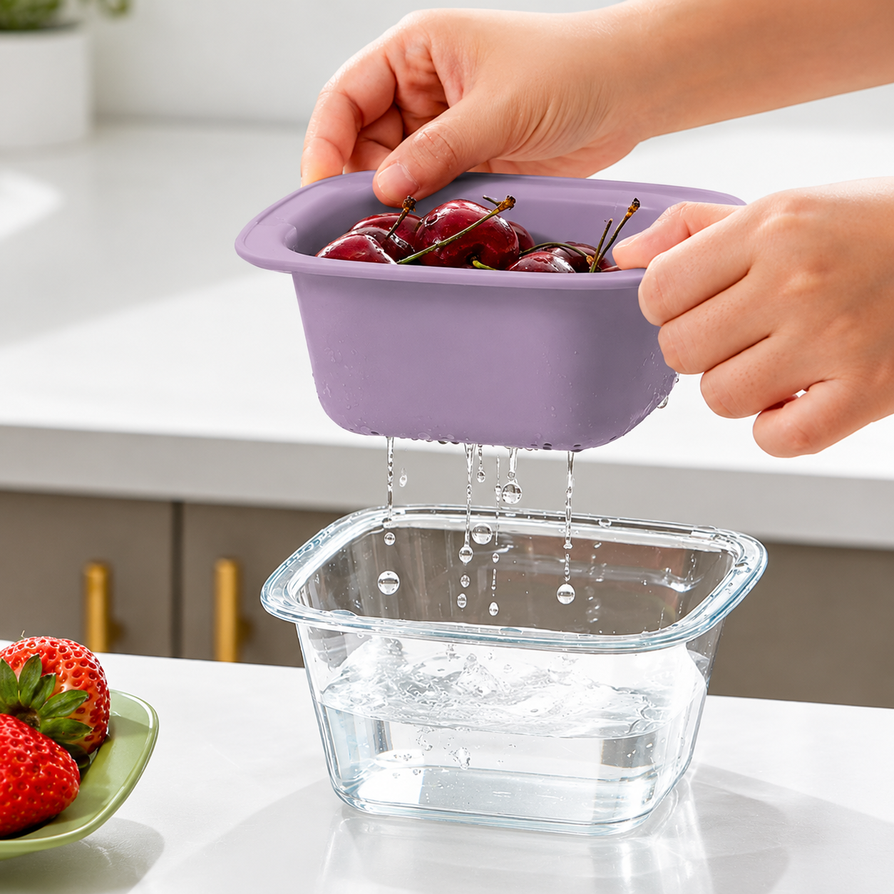 DuoFresh Wash & Drain Square Bowl