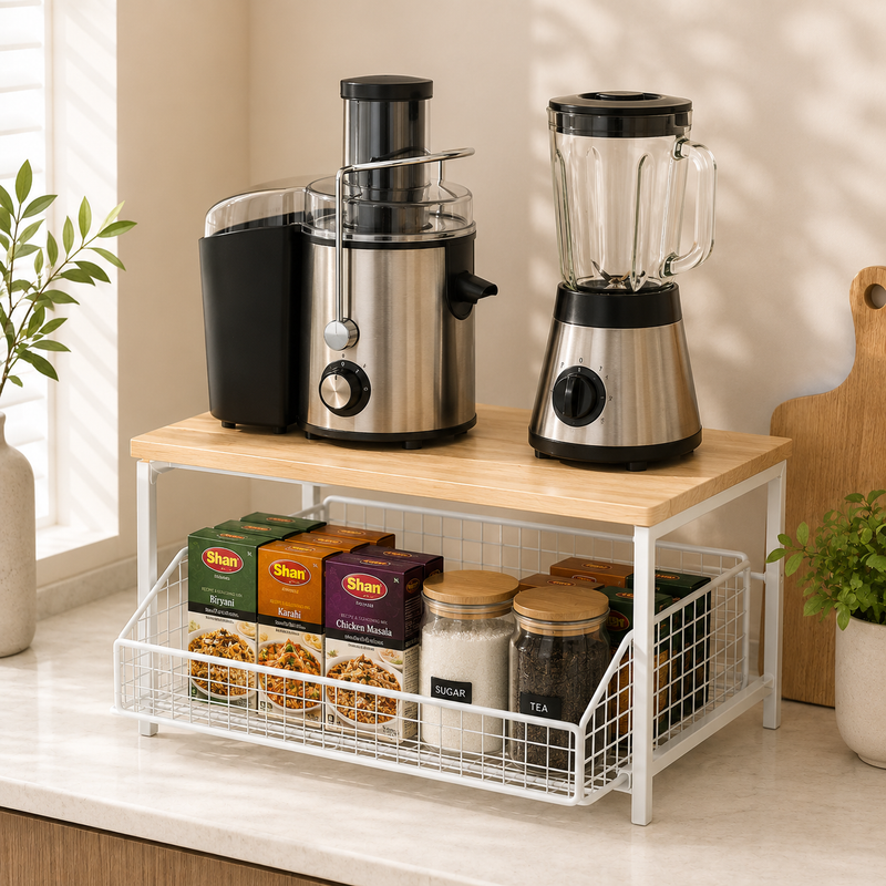Sliding Kitchen Counter Organizer by Matrix
