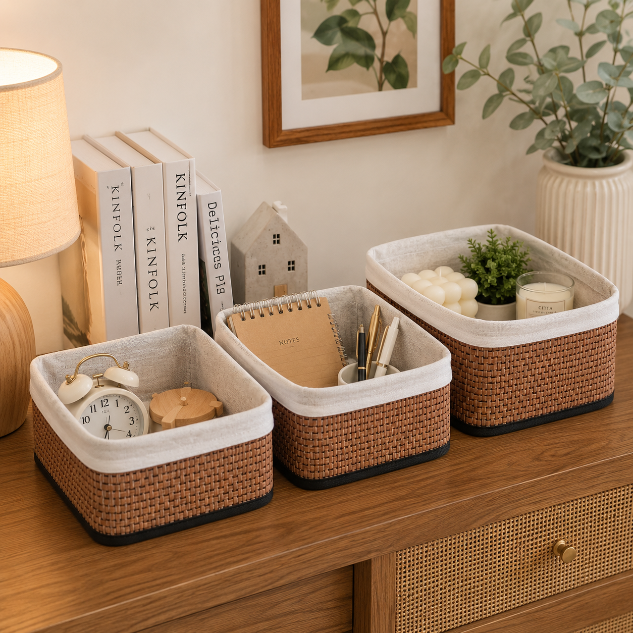 3-Pcs Square Storage Basket Set