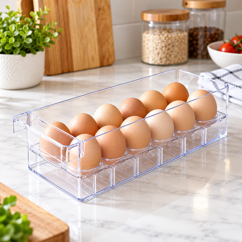 Clear 12-Egg Storage Holder with Carry Handle (187) by Duman