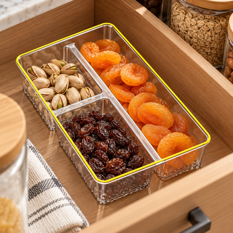 Clear PET Multi-Grid Organizer Tray in 4 Layouts