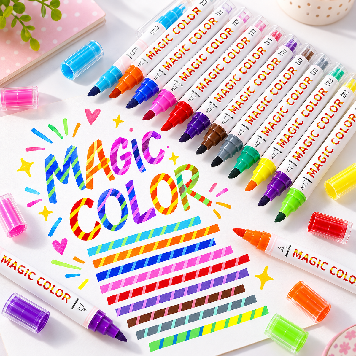 Dual-Tip Colour-Changing Magic Marker Set