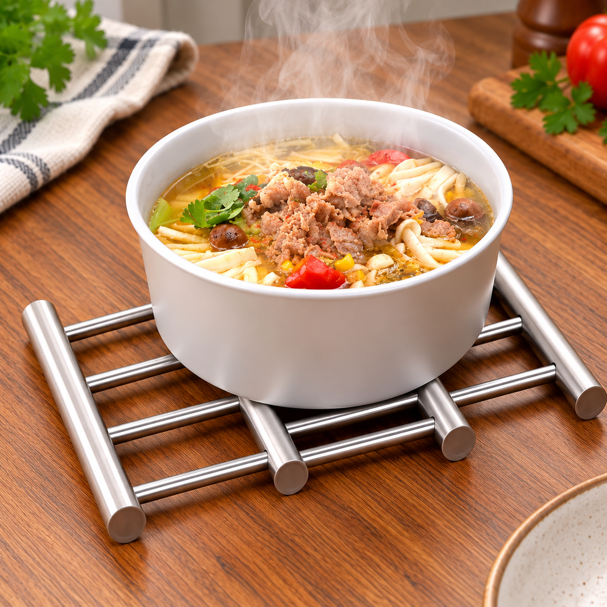 Expandable Steel Trivet for Hot Cookware, 22–37 cm