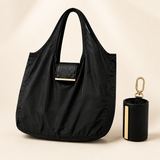 Foldable Keychain Tote Bag with Compact Leather Case