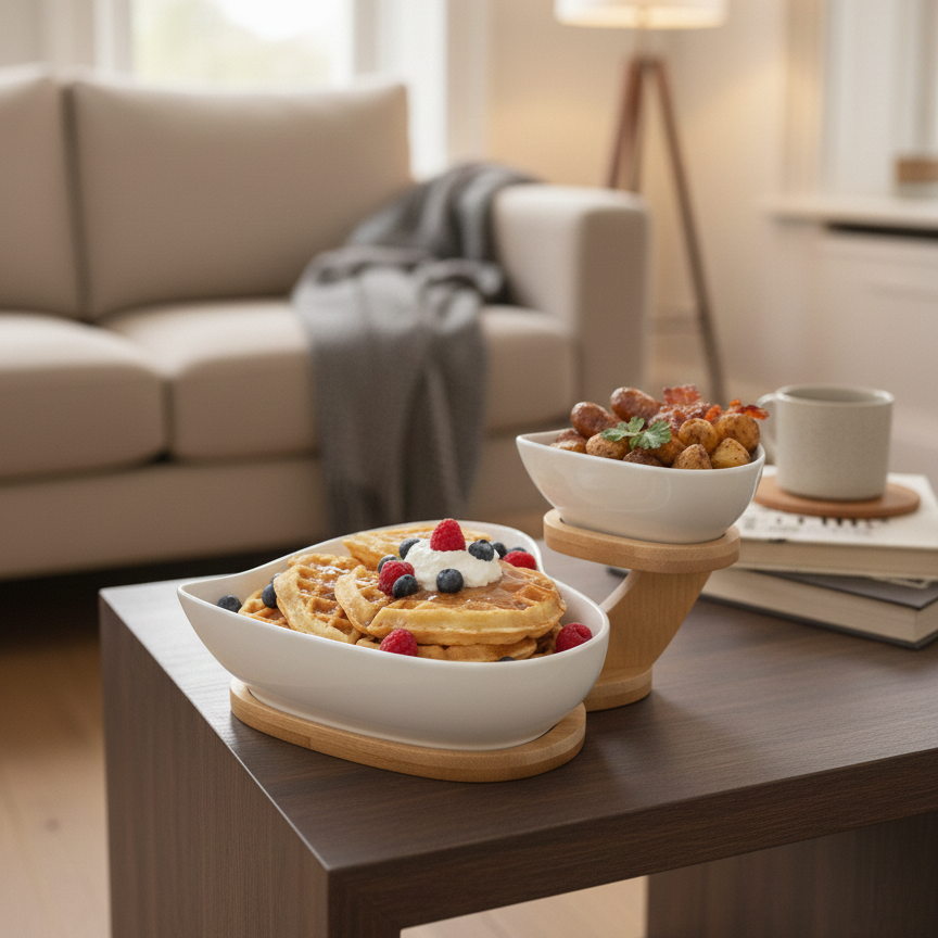 TwinHearts Ceramic Bowl Stand