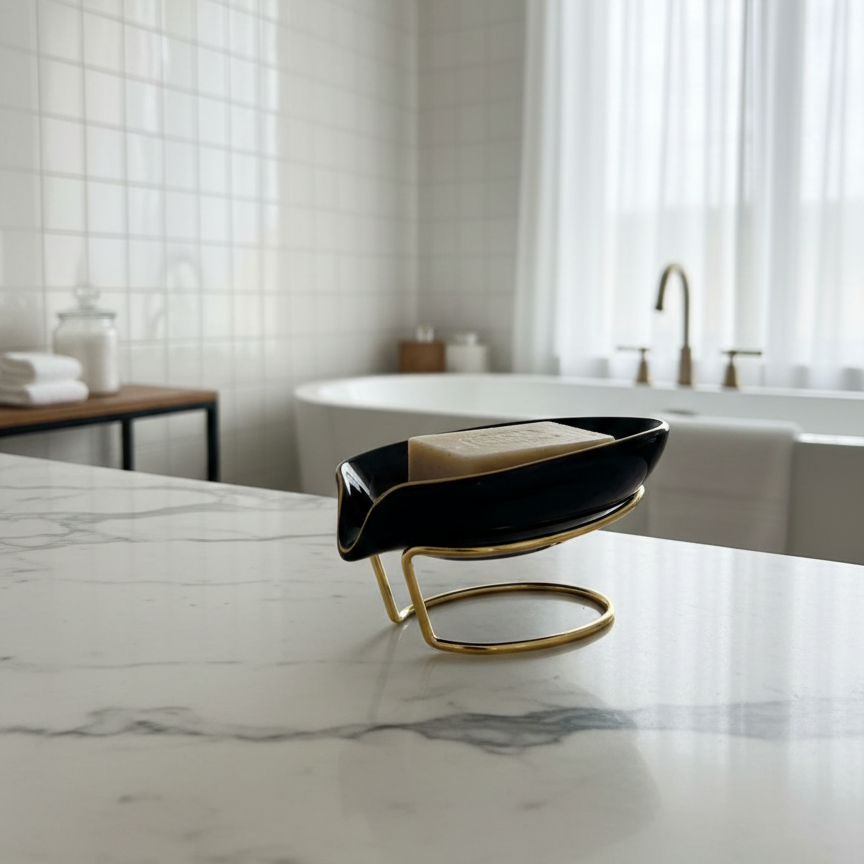 GoldFrame Ceramic Soap Tray