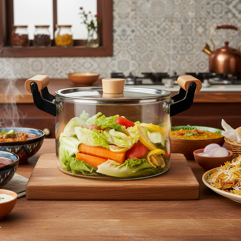 Fabulous GlassPot with Wooden Handles 3.5L