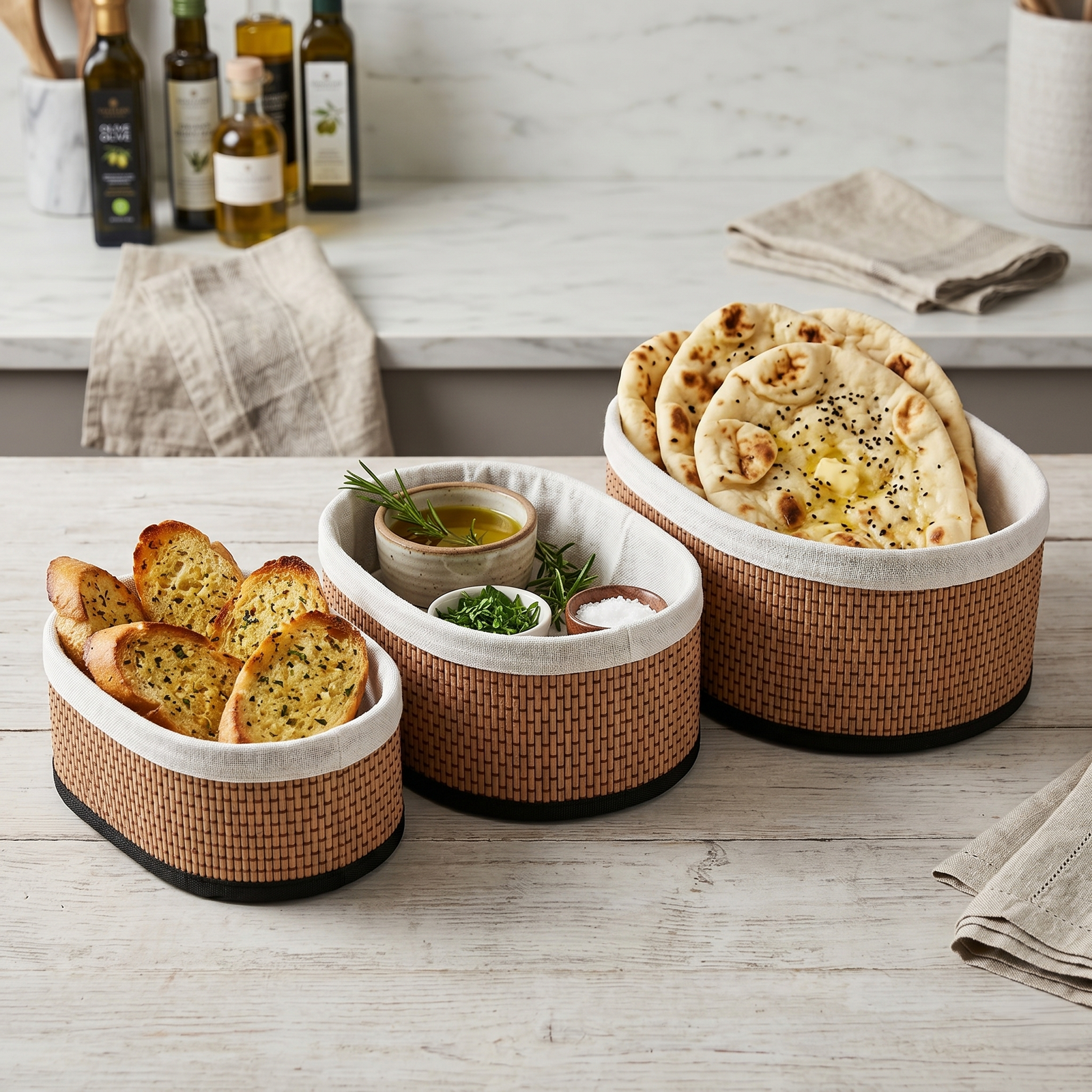 3-Pcs Oval Storage Basket Set