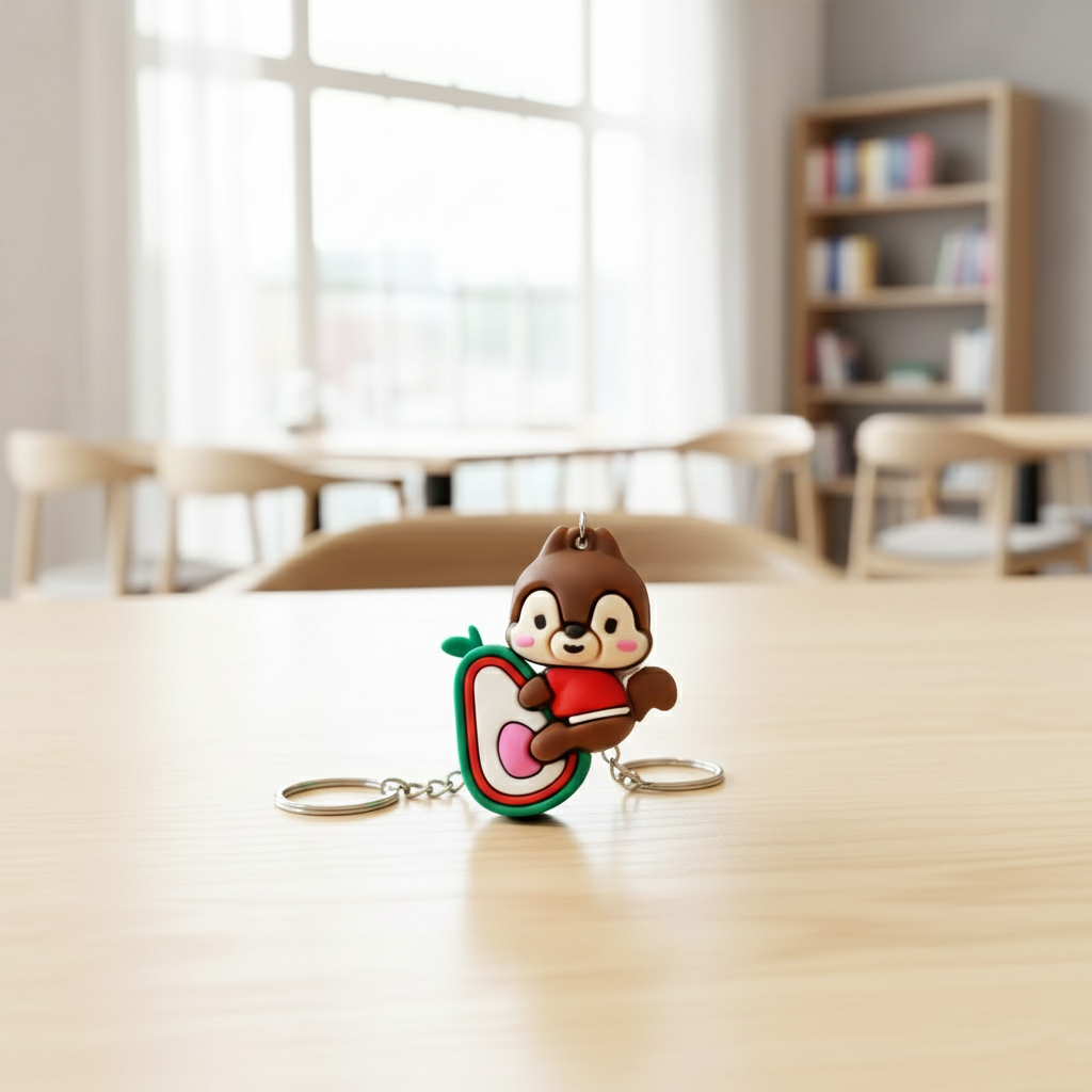 Avo-cuddle - Cute Squirrel and Avocado Keychain