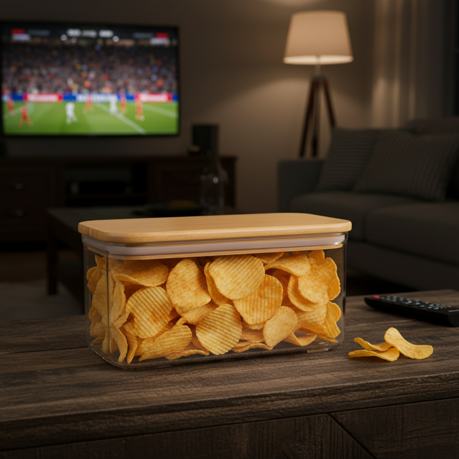 Rectangular Airtight WoodTop Canister by Limon