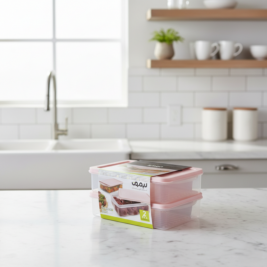 FreshSeal Rectangular Storage Box (Pack of 2 ) by Limon