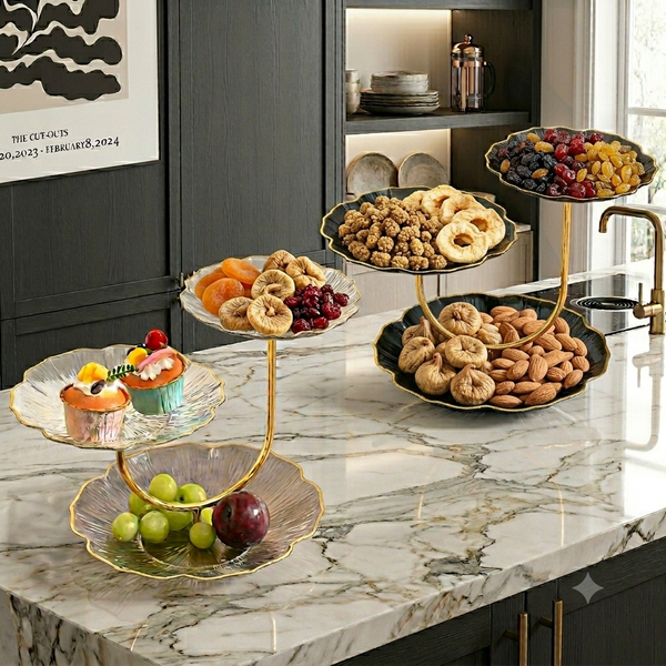 Imperia 3-Tier Luxury Dry Fruit & Dessert Serving Stand
