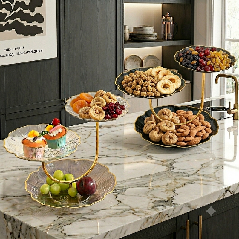 Imperia 3-Tier Luxury Dry Fruit & Dessert Serving Stand