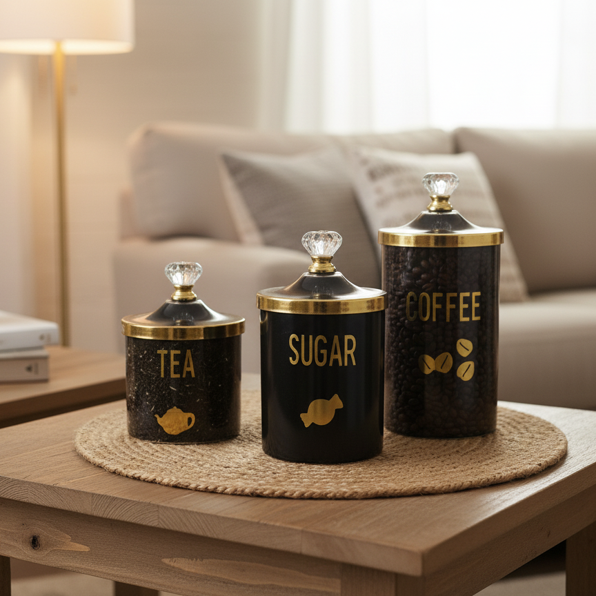 Crown & Bow Collection Storage Jars (Set of 3)