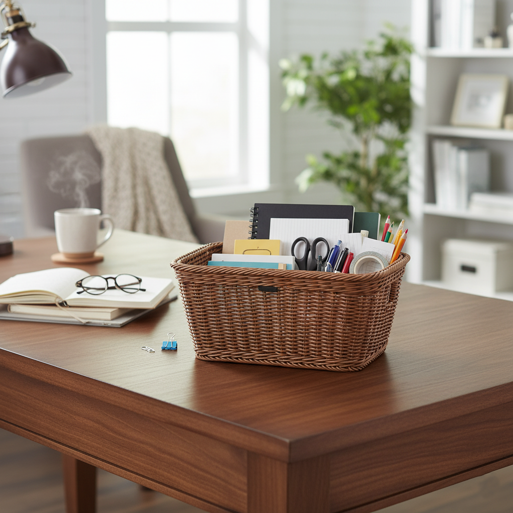 Handmade Rectangular Basket with Handles (51007) by Ziba