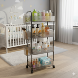 4-Tier Acrylic Utility Rolling Trolley (2374) by Limon