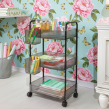 3-Tier Acrylic Utility Rolling Trolley by Limon