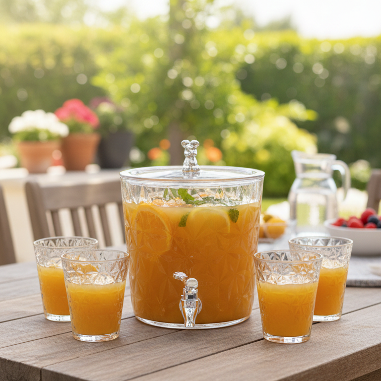 Silver Bear Frosted Beverage Dispenser Set