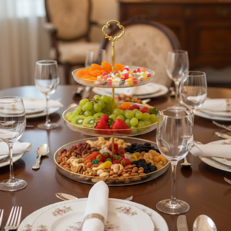 DelightTower 3-Tier Golden Serving Stand