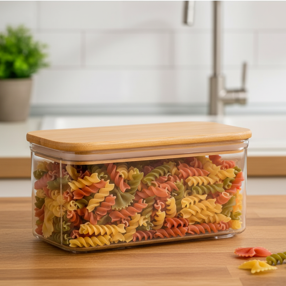 Rectangular Airtight WoodTop Canister by Limon