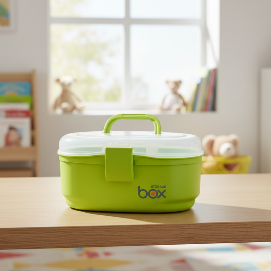 QuickStore Oval Storage Box with Snaplock & Handle