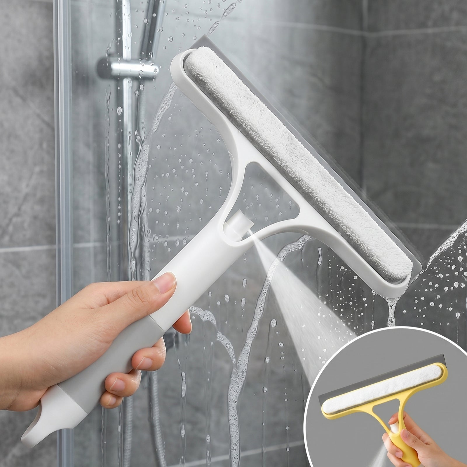Water Spraying Window Wiper