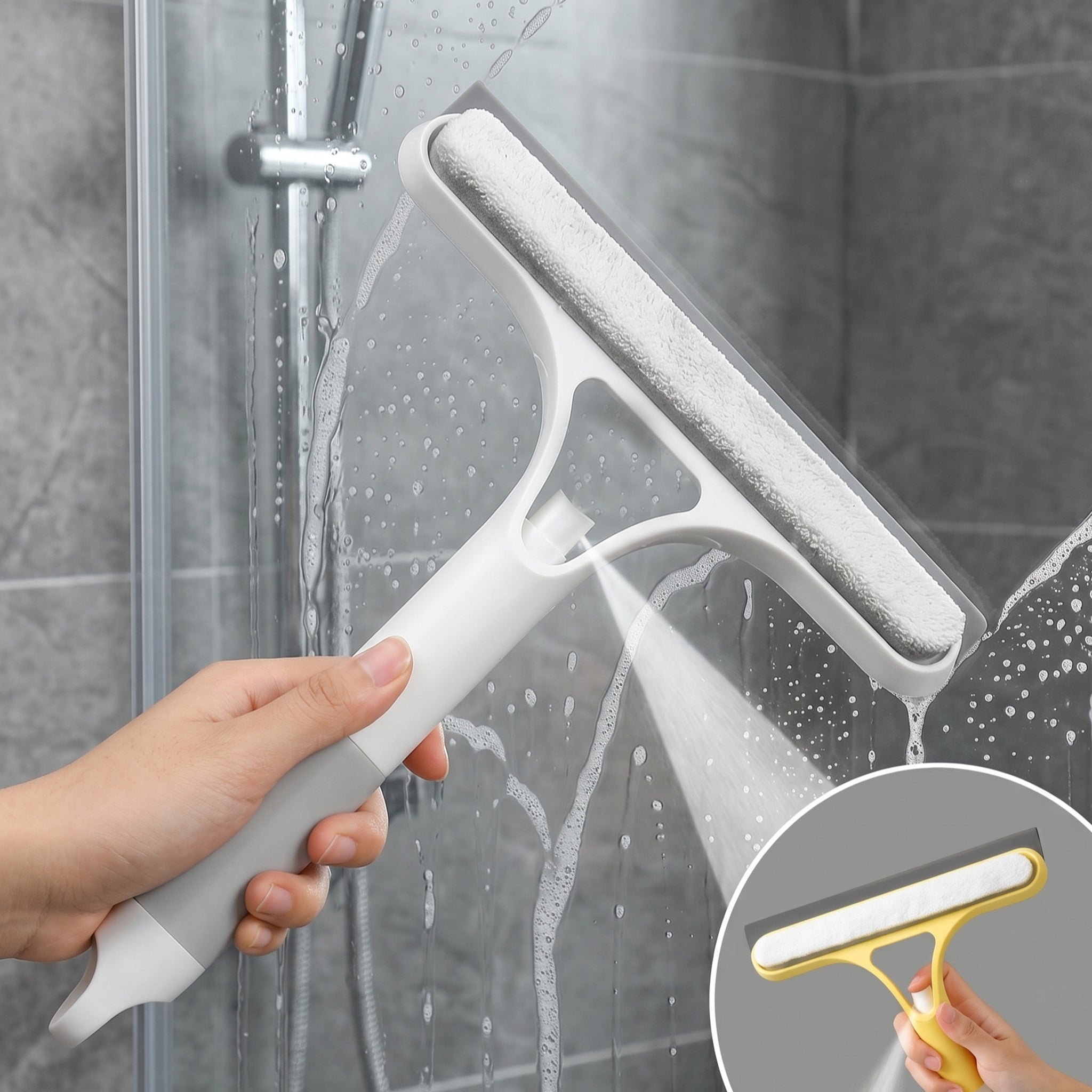 Water Spraying Window Wiper