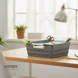 Multipurpose Rectangle Bamboo Basket with Steel Handles by Limon