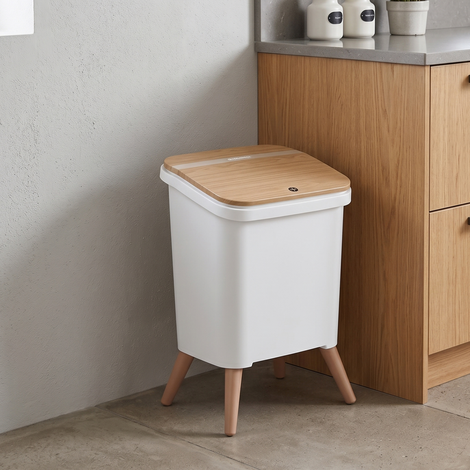 WoodStyle Modern PushOpen Dustbin