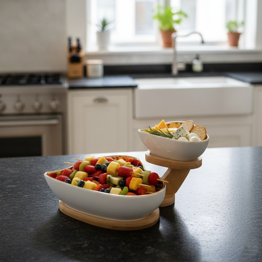 TwinHearts Ceramic Bowl Stand