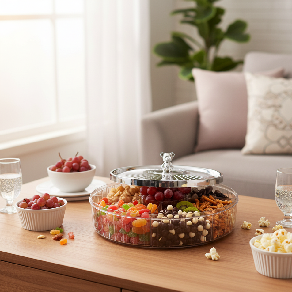 Elegance 5-Partition Round Dry Fruit Tray