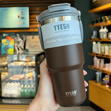 TYESO® SteelCore Stainless Steel Dual-Lid Tumbler with Top-Handle (900ml) (TS-8828)