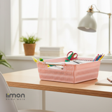Multipurpose Rectangle Bamboo Basket with Steel Handles by Limon