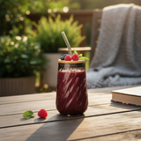 Swirl Textured Glass Tumbler with Airtight Lid & Straw