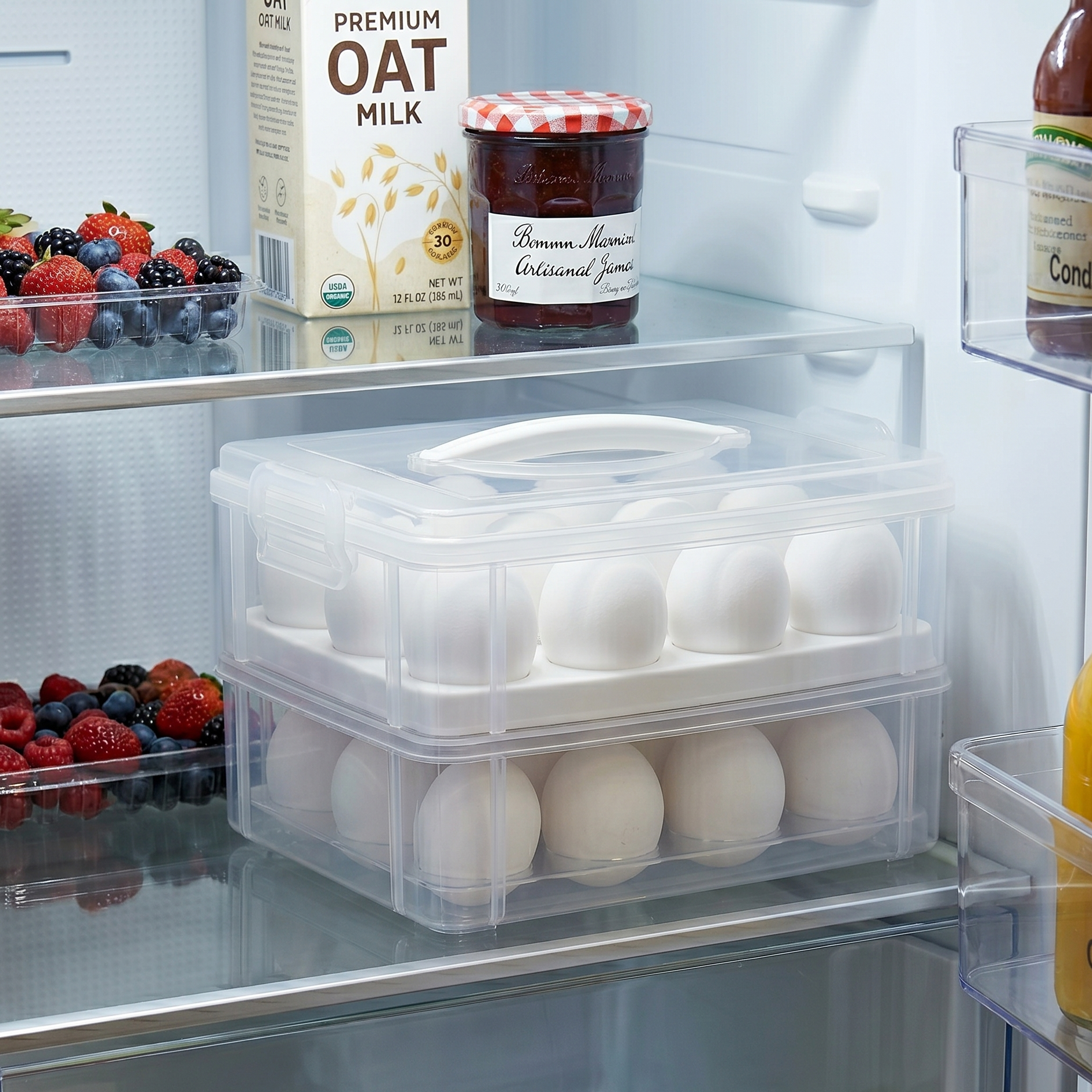 24-Grid Covered Egg Storage Box