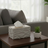WaveLuxe Wooden-Top Tissue Box