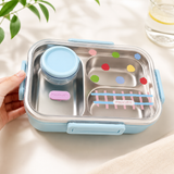 Leak Proof Divided Lunch Box with Sauce Container