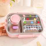 Leak Proof Divided Lunch Box with Sauce Container