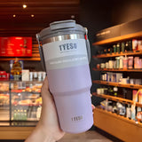 TYESO® SteelCore Stainless Steel Dual-Lid Tumbler with Top-Handle (900ml) (TS-8828)