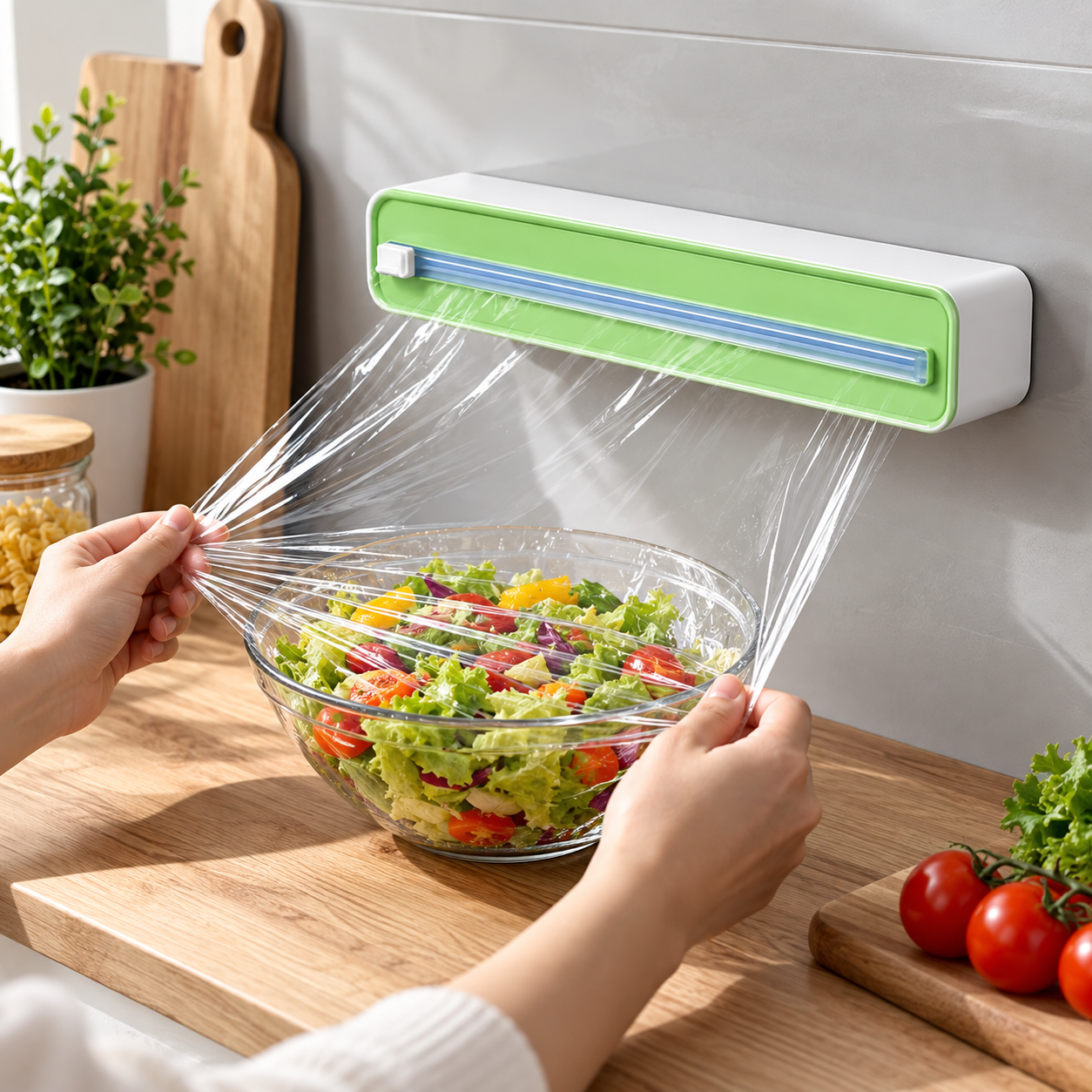 Magnetic Cling Film Dispenser with Sliding Cutter, 36 cm