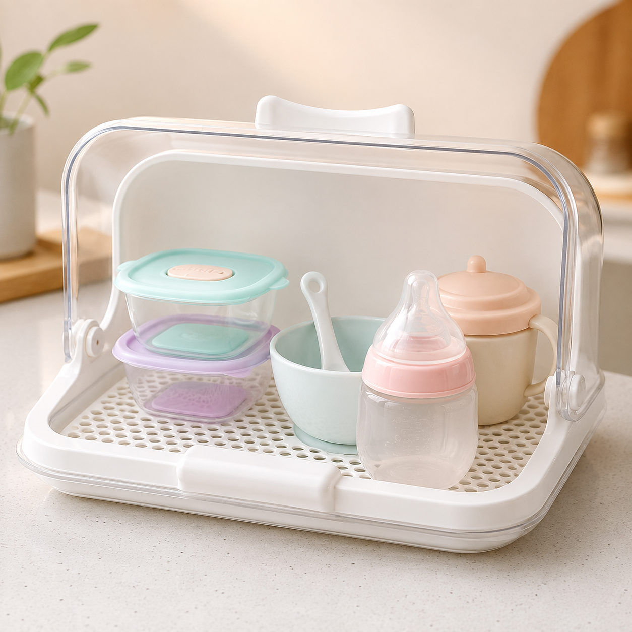 Multipurpose Storage Box with Clear Lift-Up Cover