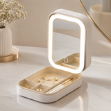 Portable Makeup Case with 3-Light Touch Mirror