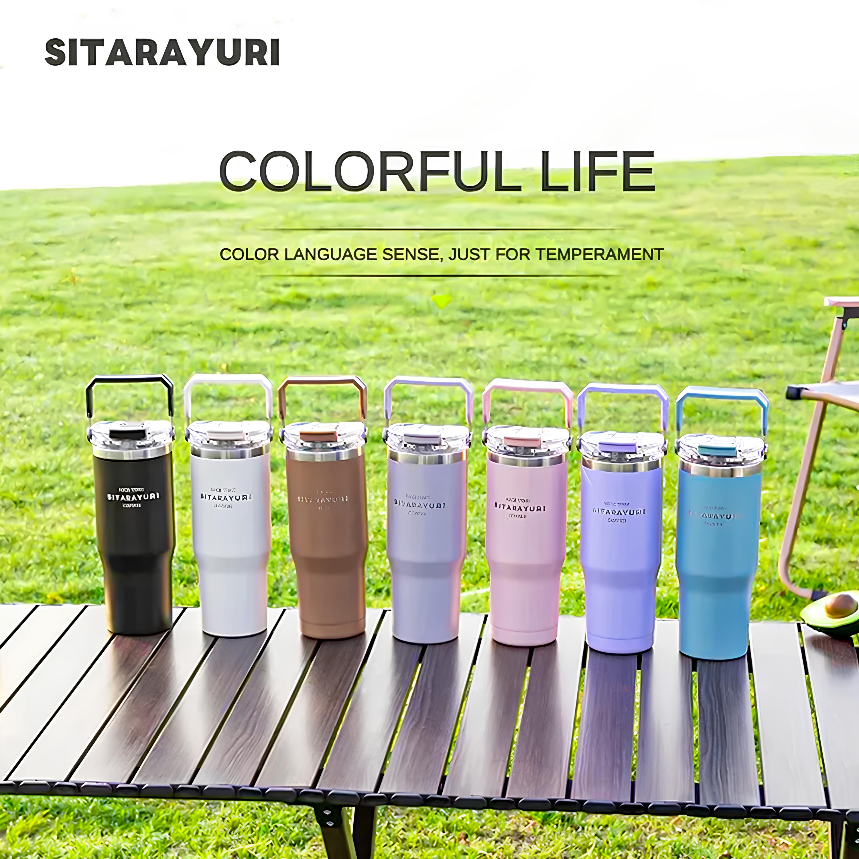 SITARAYURI LeakProof Dual-Lid Insulated Stainless Steel Tumbler (600ml) (ZF-001)