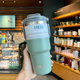 TYESO® SteelCore Stainless Steel Dual-Lid Tumbler with Top-Handle (900ml) (TS-8828)