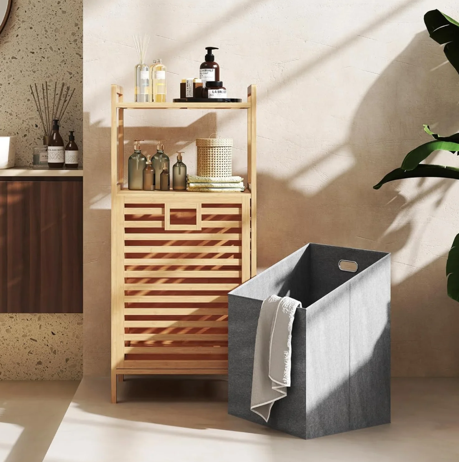 2-Tier BambooStack Laundry Tower